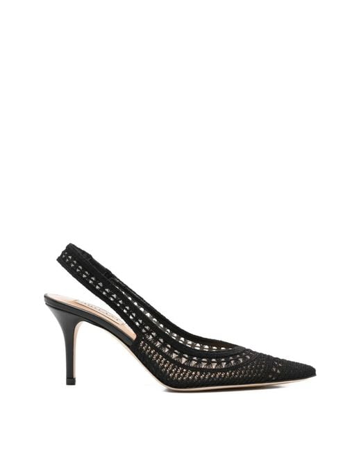 Arteana Black Trieste Crochet Slingback Pumps