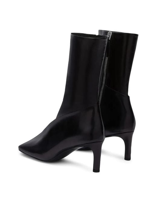 Jil Sander Black Square-Toe Ankle Boots