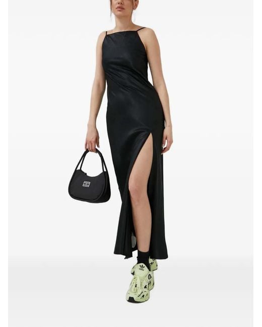 Abercrombie & Fitch Black Square-Neck Midi Dress