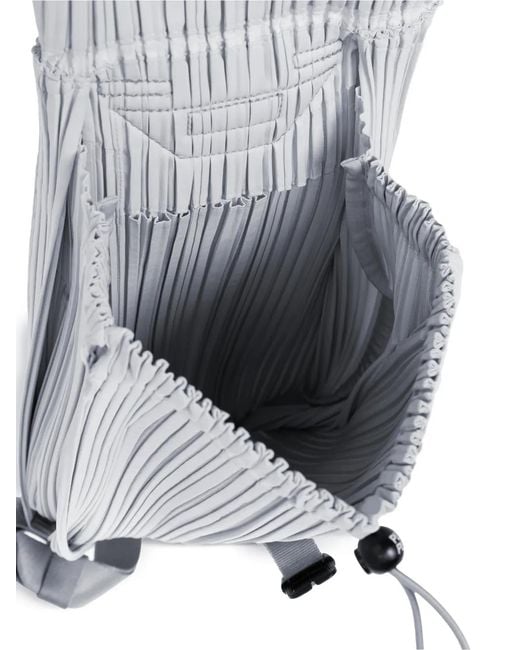 Pleats Please Issey Miyake White Pleated Backpack