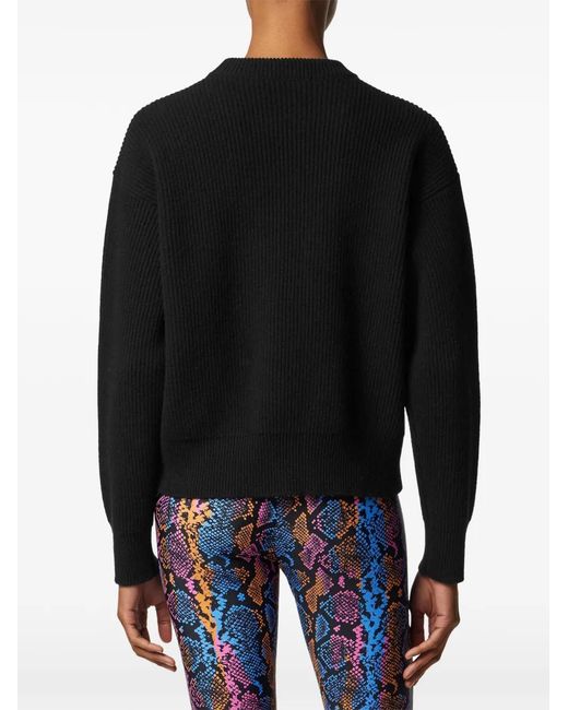 Versace Black Embroidered Wool Knit Sweater