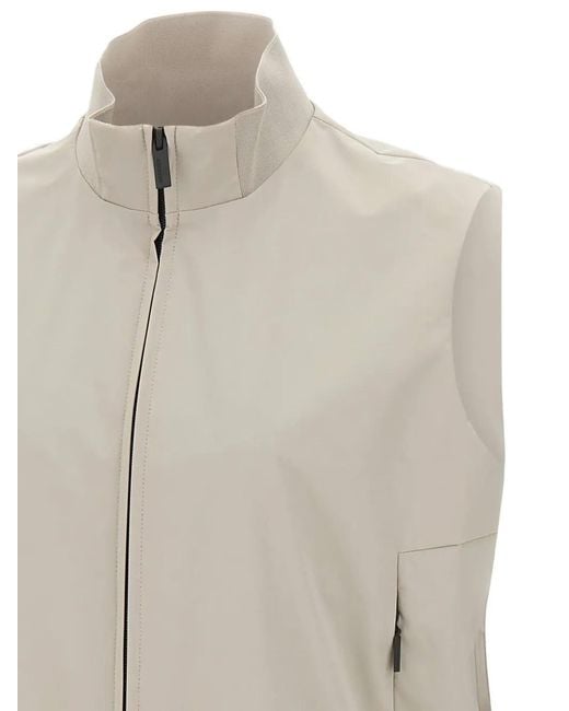 Rrd White Stand-Up Collar Zip Vest for men