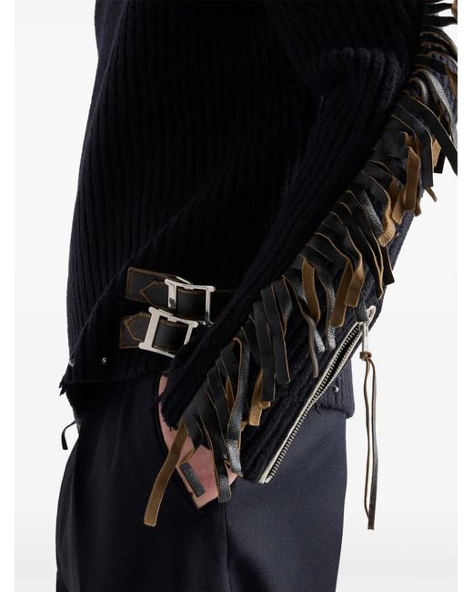 Jersey Con Flecos Prada de hombre de color Black