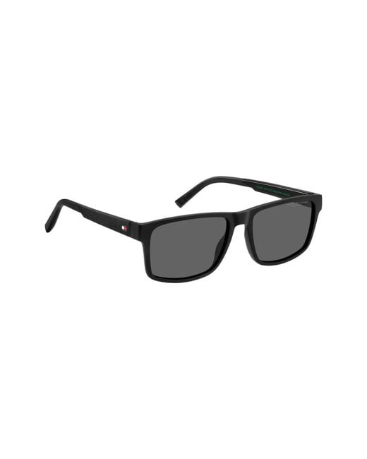 Tommy Hilfiger Black Rectangle-Frame Sunglasses for men