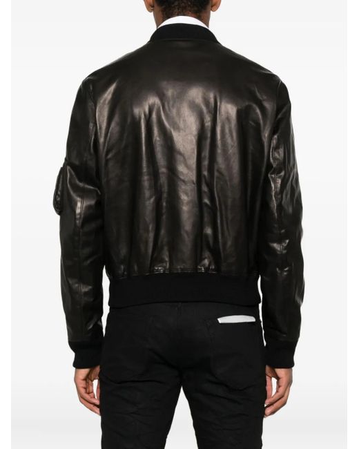 メンズ Givenchy レザーボンバージャケット Black