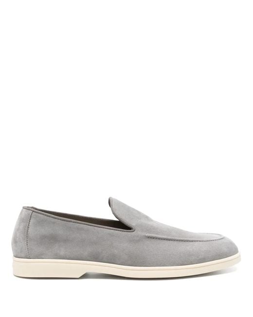 Doucal's White Almond-Toe Loafers for men
