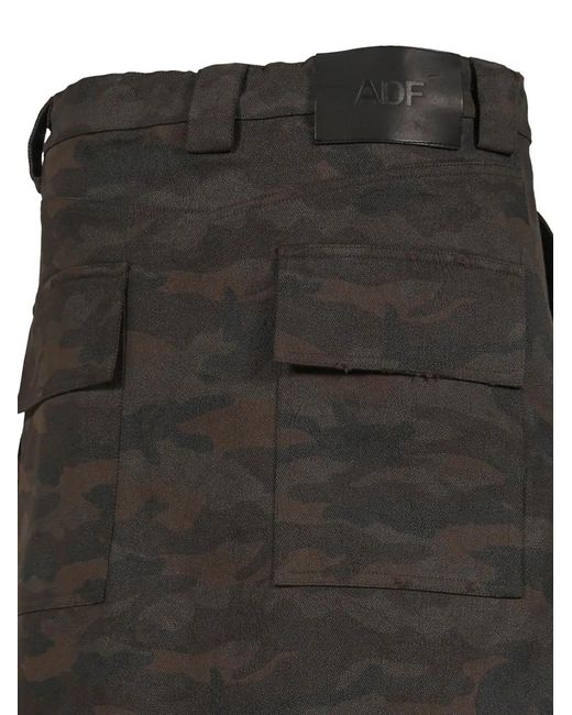 ARNODEFRANCE Black Night Camouflage-Print Skirt for men