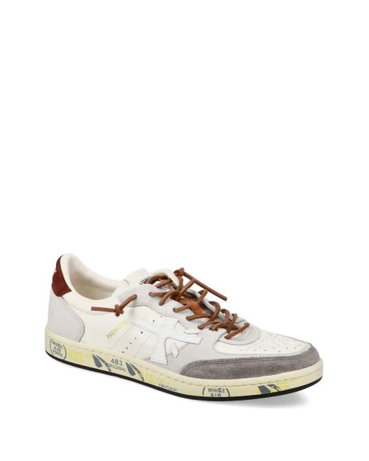 Premiata White Leather Panels Rubber for men