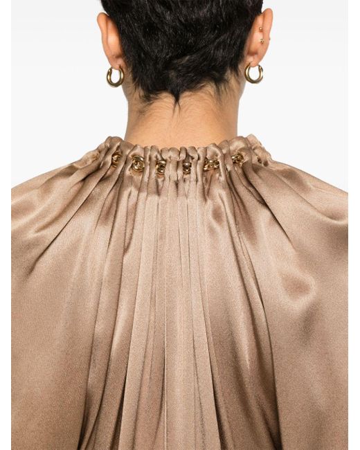 Loewe Natural Chain-detail Silk Mini Dress