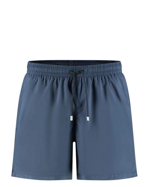 Fedeli Blue Woven Swim Shorts for men