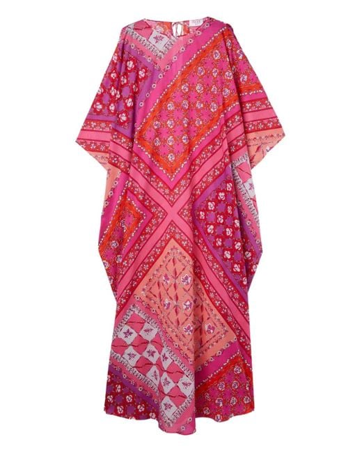 Emilio Pucci Red Festa-Print Kaftan