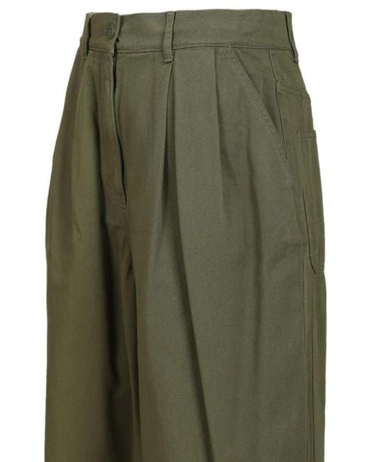 Weekend by Maxmara Green Logo-Patch Trousers