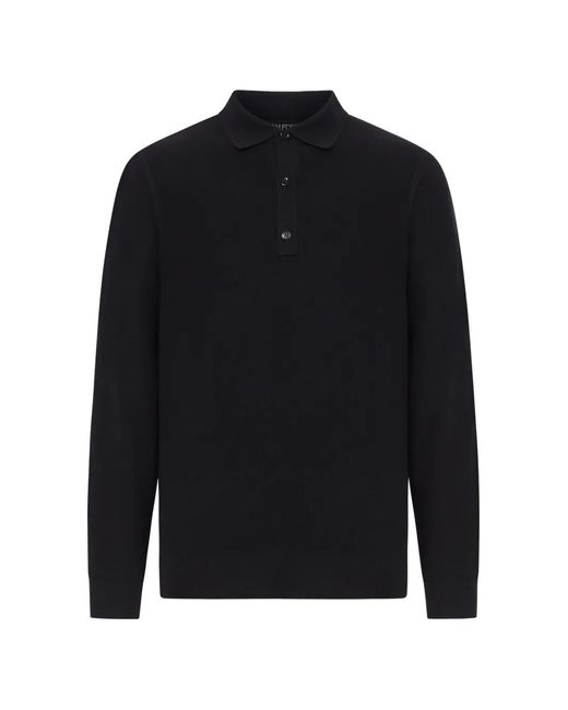 Tom Ford Blue Polo À Col Boutonné for men