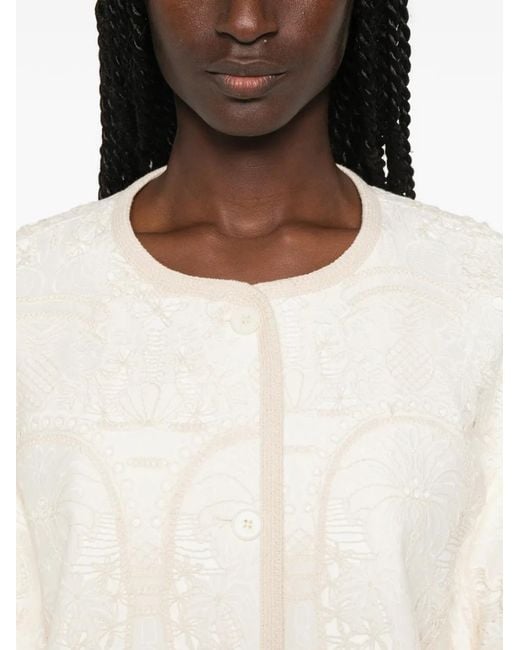 Viktoria Chan White Lace-Embroidered Jacket