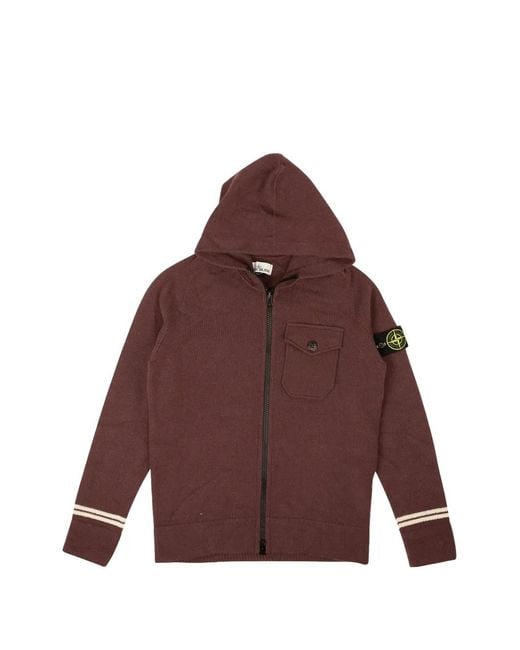 Stone Island Purple Zip-Up Hoodie for men
