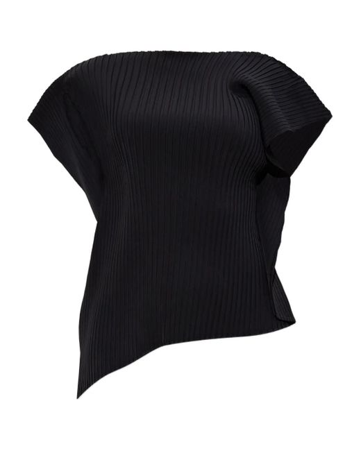 Issey Miyake Shadow Study Pleated Top Black