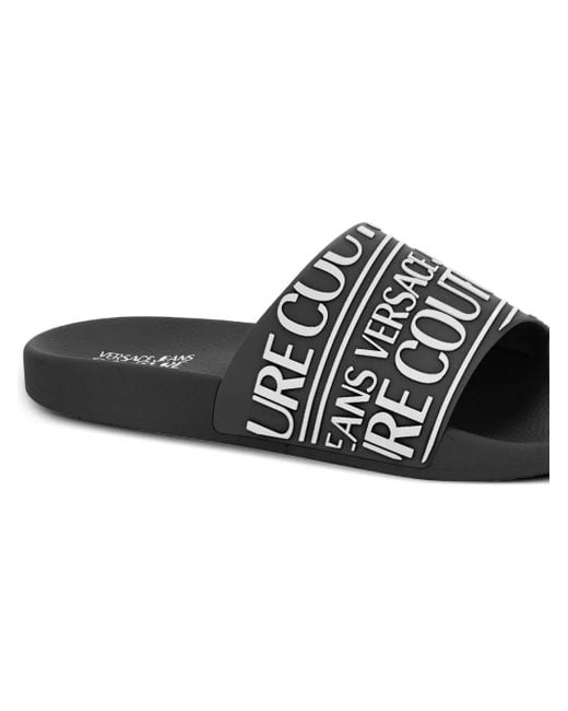 Claquettes À Logo En Caoutchouc Versace Jeans Couture pour homme en coloris Black