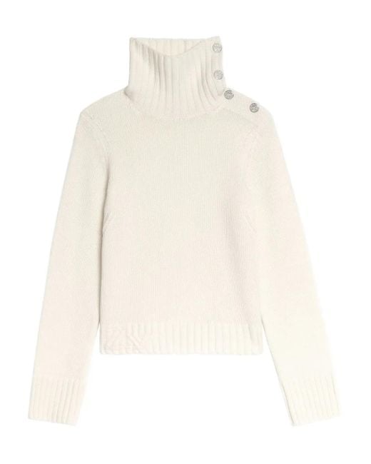 Zadig & Voltaire White Roll-Neck Embellished Sweater