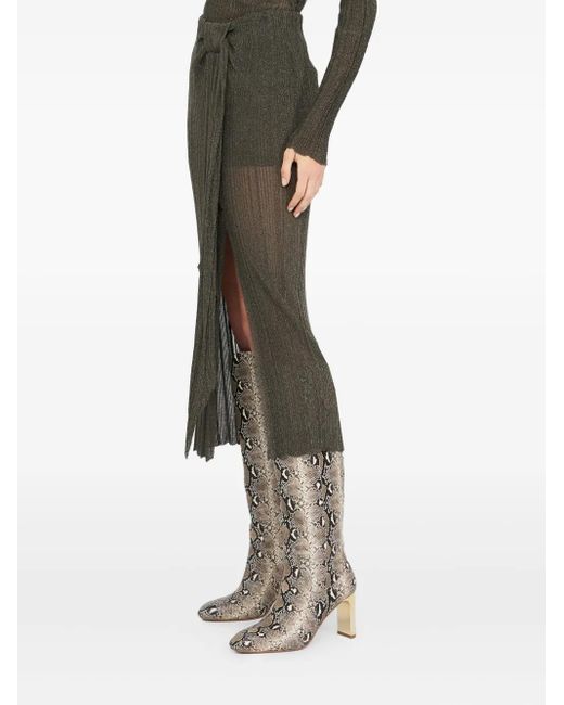 Liu Jo Knitted Midi Skirt Green