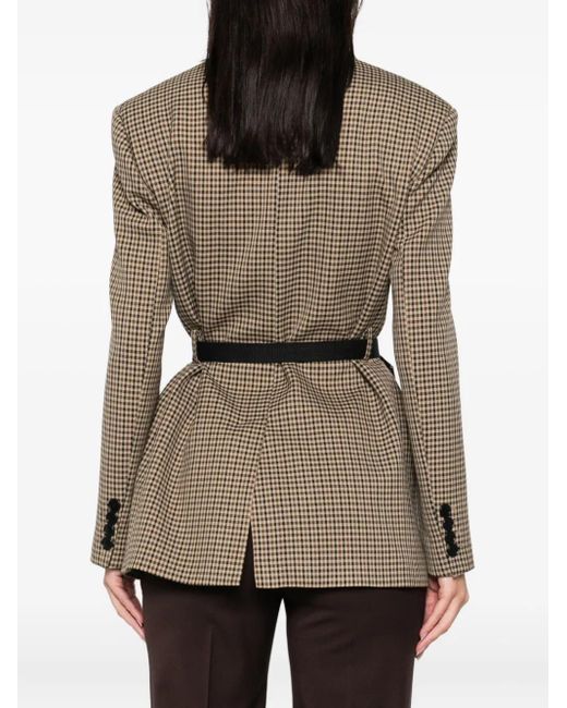 DR. HOPE Brown Check Belted Blazer