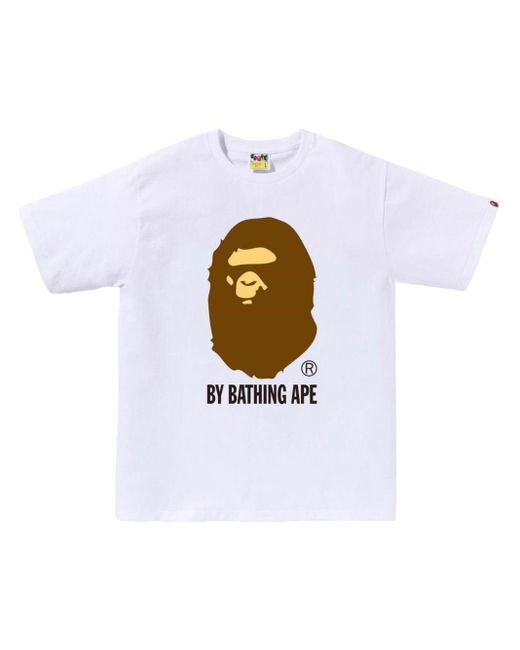 Camiseta con logo estampado A Bathing Ape de hombre de color White