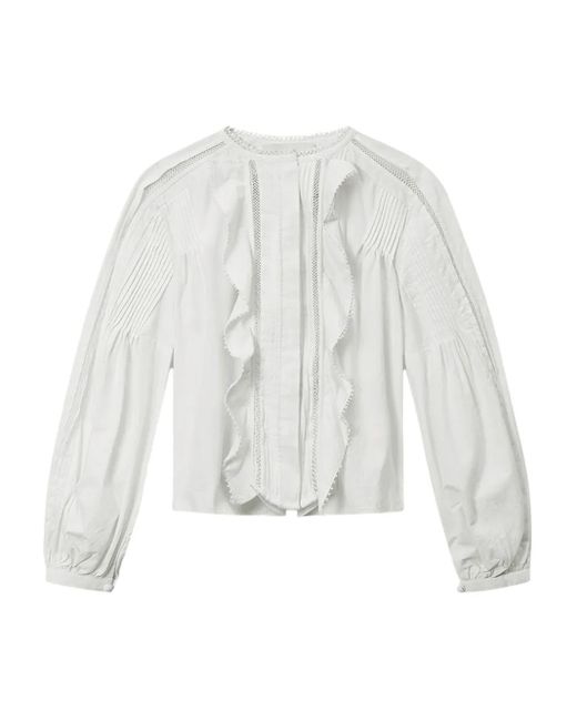 Isabel Marant White Cubraly Ruffled Shirt