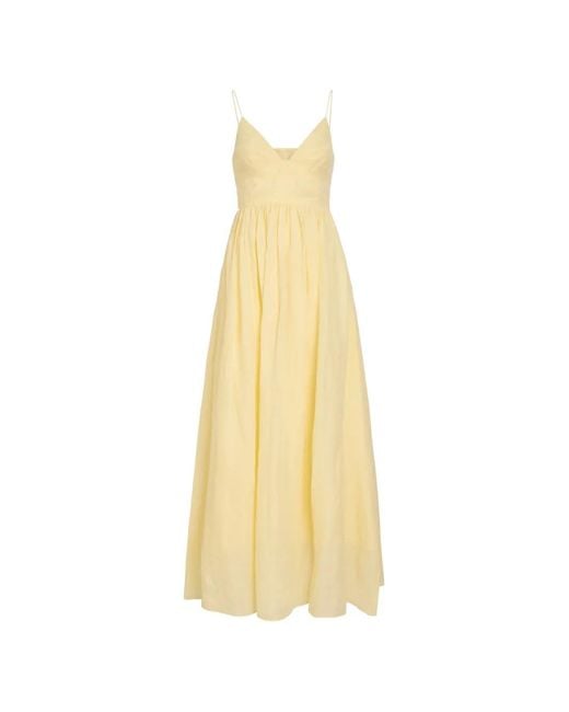 Aje. Metallic Gathered Spaghetti-Strap Dress