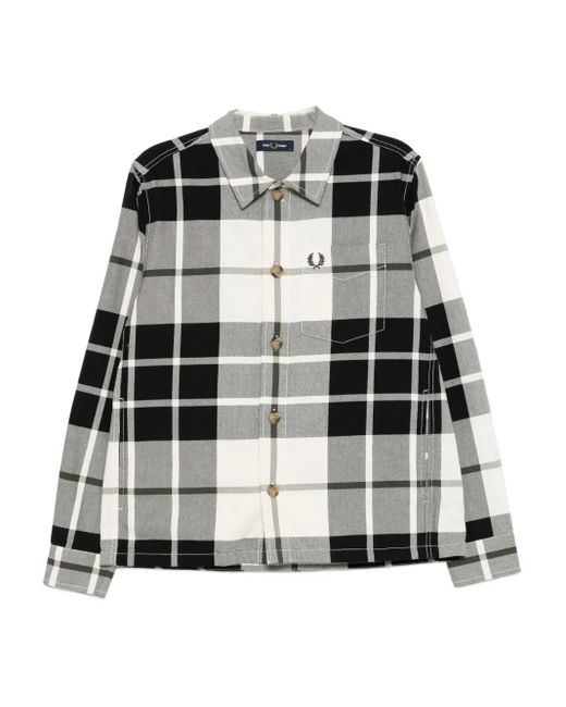 メンズ Fred Perry チェック シャツ Black