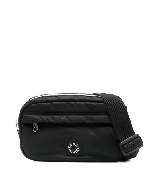 KENZO Black Logo Strap Shoulder Bag for men