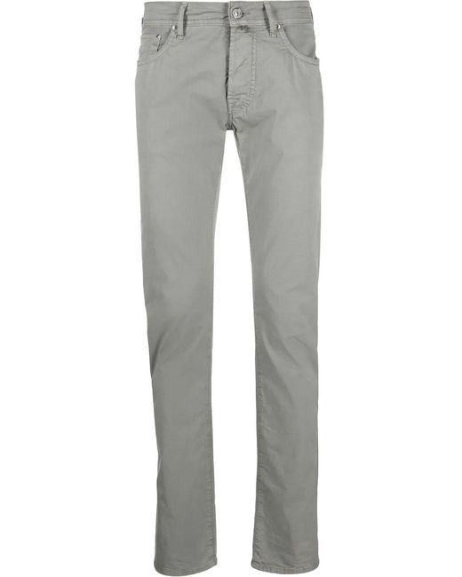 Jacob Cohen Gray Slim-Cut Trousers for men