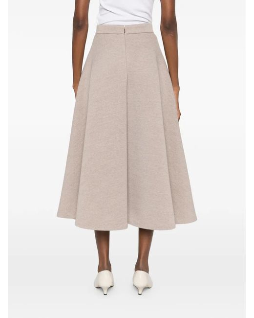 Max Mara Whisky Midi-Rok Met A-Lijn in het Brown