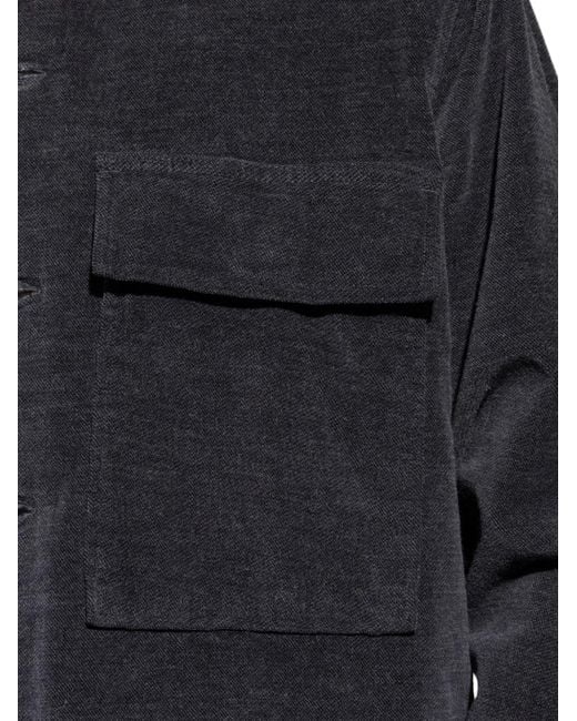 AllSaints Blue Hawker Pocket Button Shirt for men