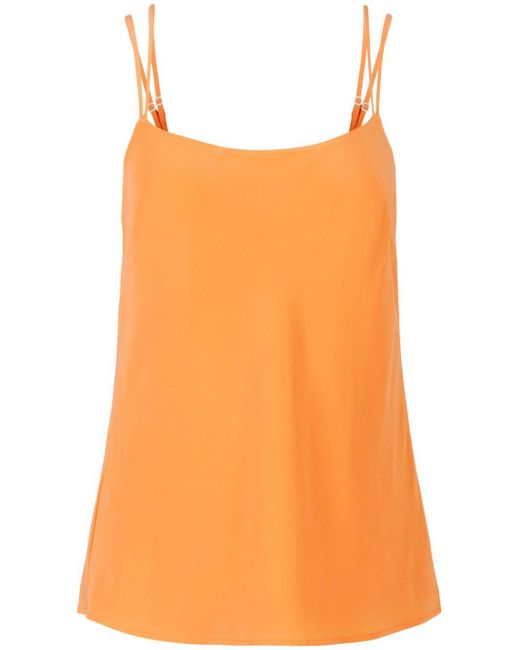 Equipment Orange Double-Strap Silk Camisole Top