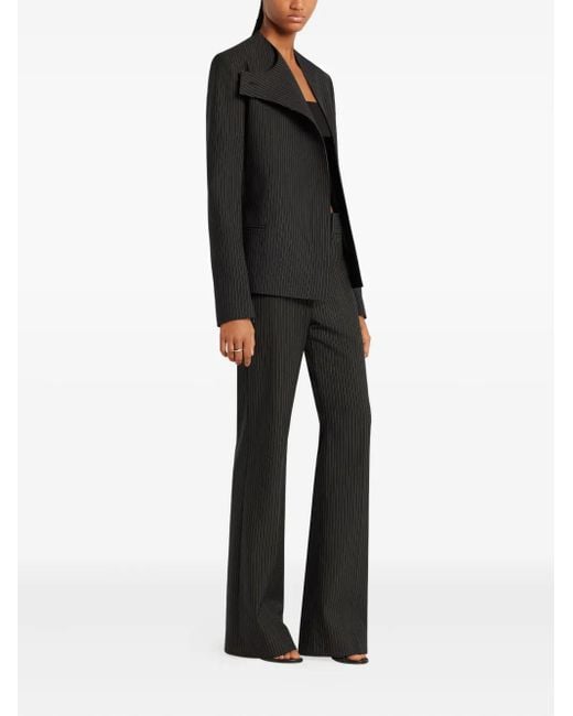 Courreges Black Pinstriped Blazer