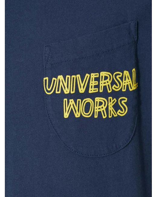 Universal Works Blue T-Shirt À Logo Imprimé for men