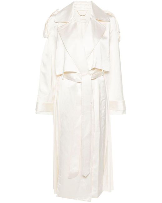 Panelled-design trench coat Zimmermann de color White