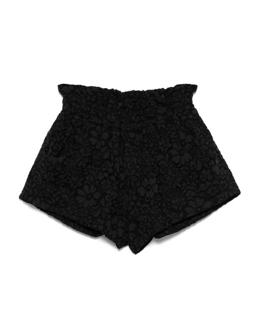 A PAPER KID Black Corded-Lace Shorts
