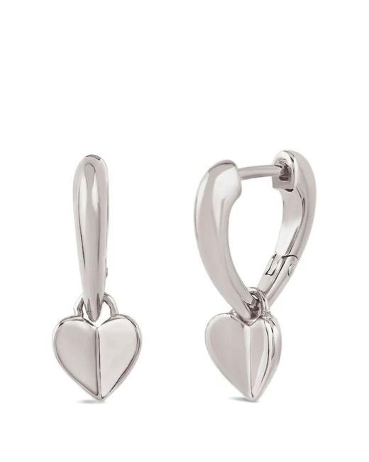 Dinny Hall White Folded Heart Hoops