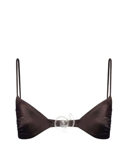 Salt & Wave Brown Aphrodite Shell-Embellished Bikini Top