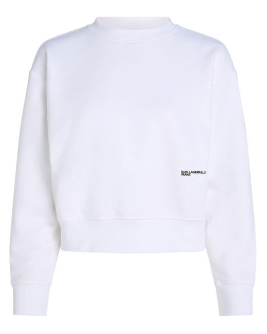 Karl Lagerfeld White Sweatshirt mit Monogramm-Print
