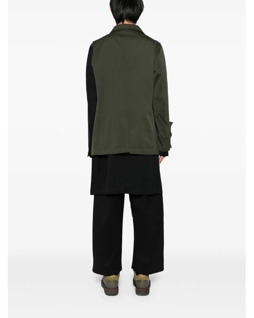Comme des Garçons Green Button-Up Layered Coat for men
