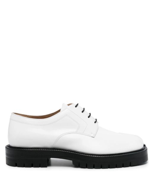 Maison Margiela White Tabi Leather Derby Shoes for men