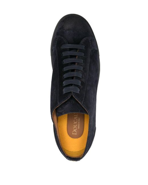 Doucal's Blue Low-top Suede Sneakers for men