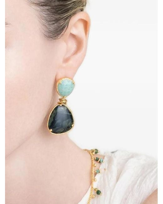 Gas Bijoux Green Silia Amazonite And Jasper Earrings