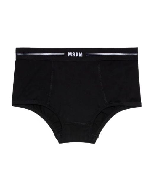 MSGM Black Logo-Detail Briefs