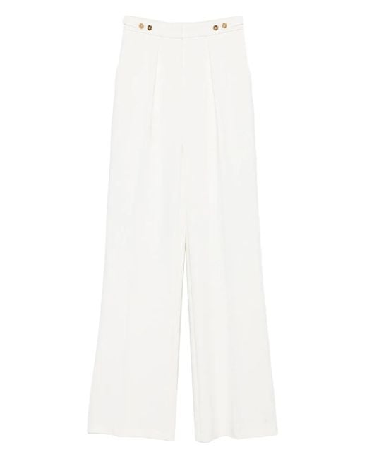 Elisabetta Franchi Broek Met Geplooid Detail in het White