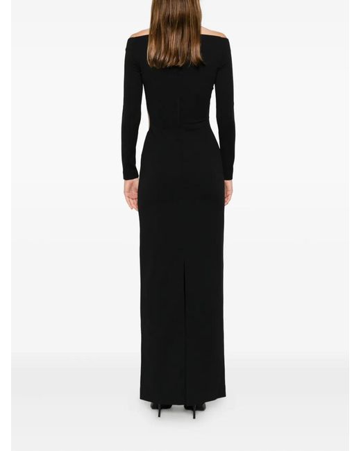 Solace London Black Mircea Off-Shoulder Cut-Out Maxi Dress
