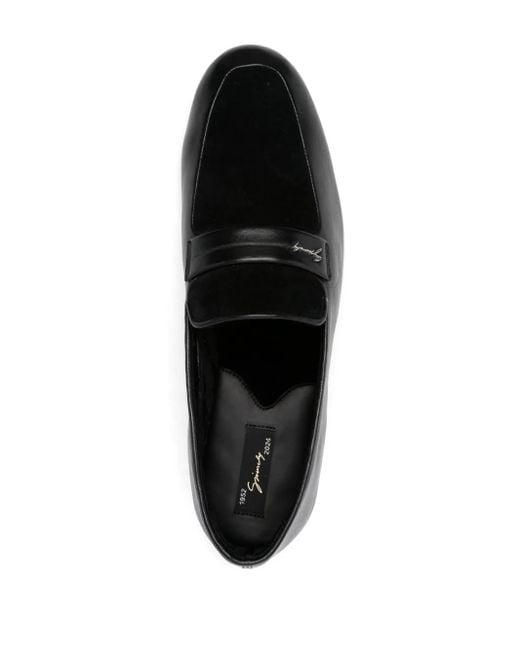 Givenchy Black Grained Leather Suede Loafers for men