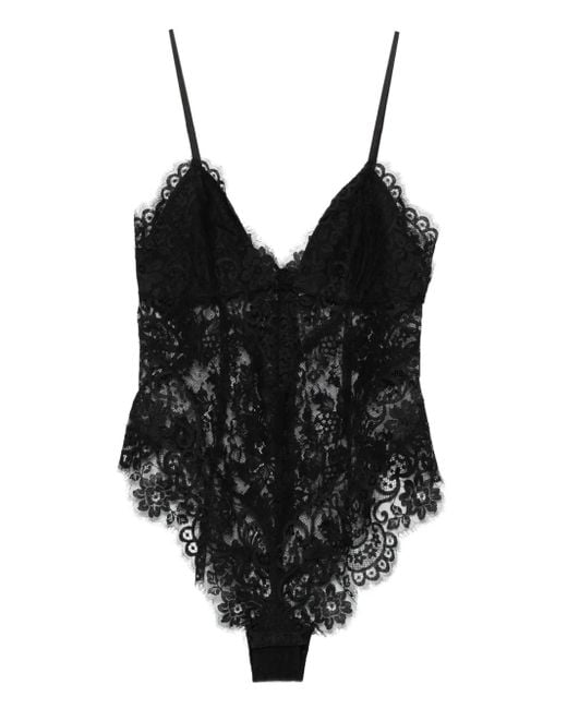 Zimmermann Black Lace Teddy Bodysuit