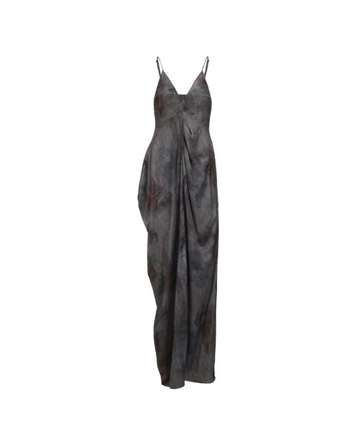 Elwood White Ombré Draped Asymmetrical Maxi Dress
